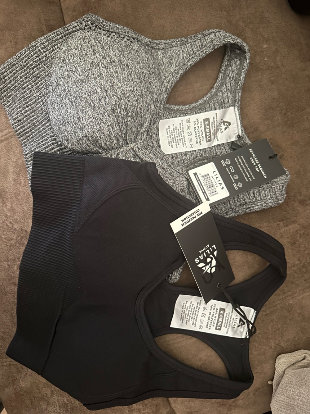 Lillas Activewear Sports Bra ( 2) - Black & Heather Gray